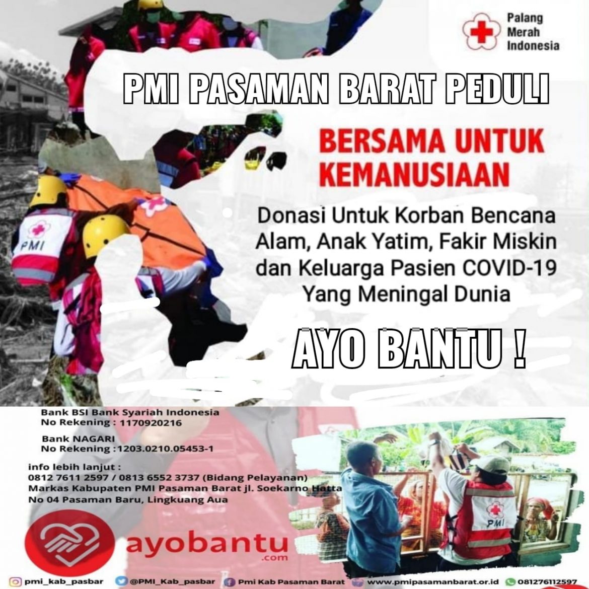 Mari Berdonasi Bersama PMI PASAMAN BARAT PEDULI