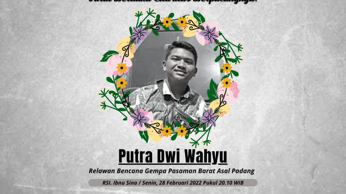 Relawan TDB PMI Pasaman Barat Sampaikan Ucapan Belasungkawa Wafatnya Pahlawan Kemanusiaan Putra Dwi Wahyu