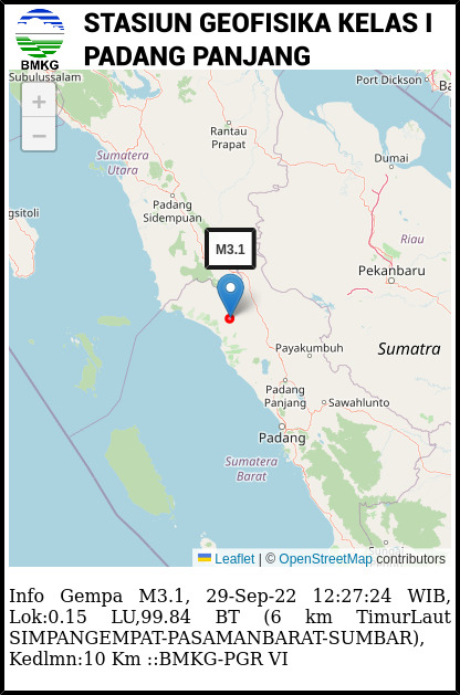 Gempa Bermagnitudo Lebih Kecil Masih Guncang Pasbar, Masyarakat Diimbau Tetap Tenang