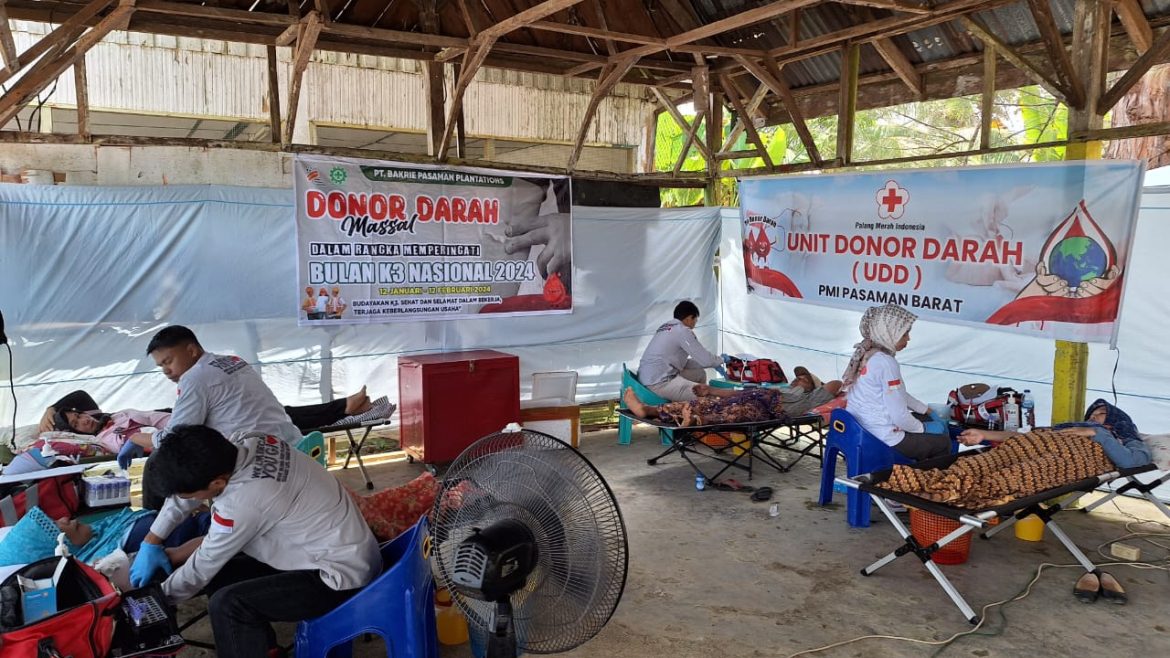 Dalam rangka memperingati bulan bakti K3, PT Bakrie Pasaman Plantation menyelenggarakan donor darah